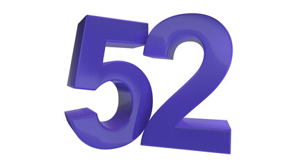 Naklejka premium Creative design purple 3d number 52
