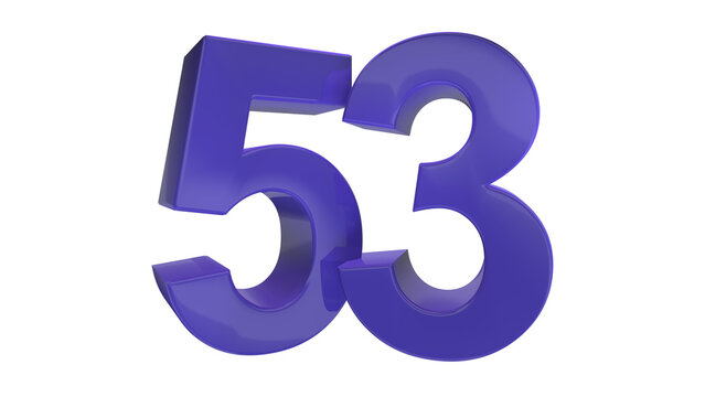 Creative design purple 3d number 53
