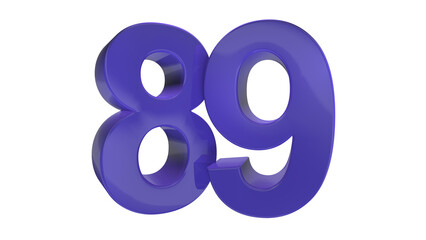 Creative design purple 3d number 89