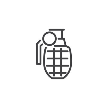 Hand grenade line icon