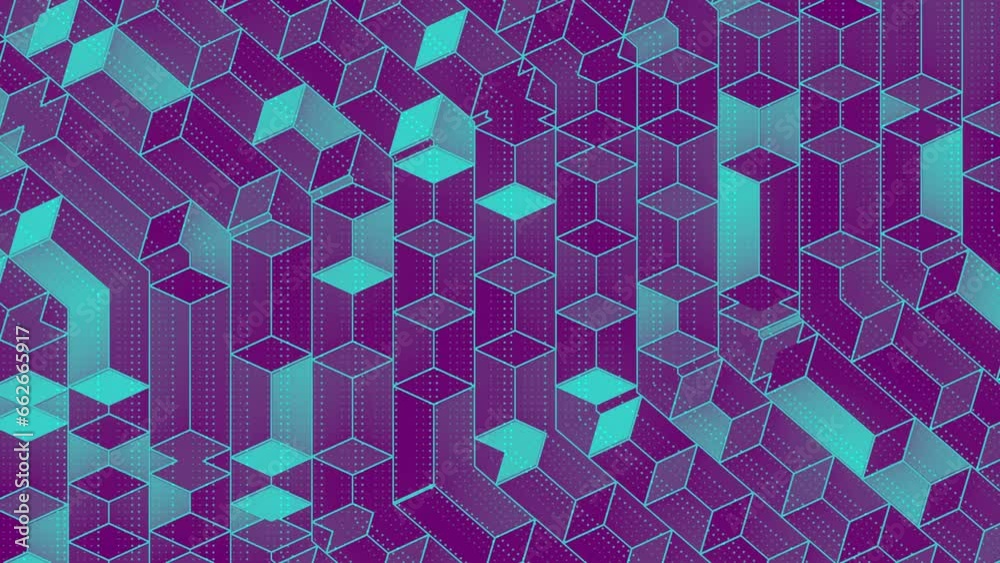 Leinwandbilder Trendy background with rectangular shapes. 3d rendering loop animation 4K