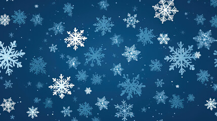 A repeating pattern of smiling snowflakes each with a unique expression and personality