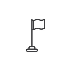 Pole flag line icon