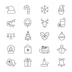 Christmas icons set,Vector and Illustration