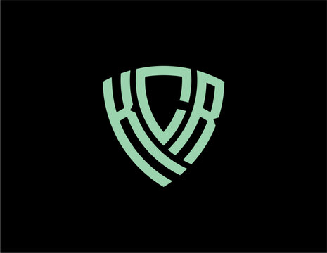 KCR creative letter shield logo design vector icon illustration