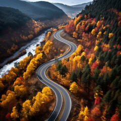 road to the mountains  generated by AI