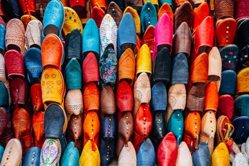 Papier Peint photo Lavable Maroc colorful slippers