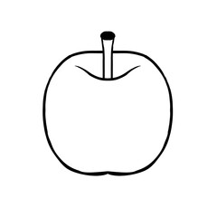 Apple black lineart vector icon design 