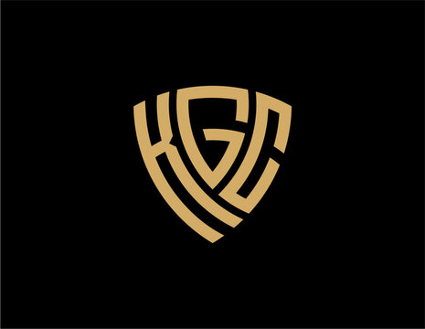 KGC creative letter shield logo design vector icon illustration