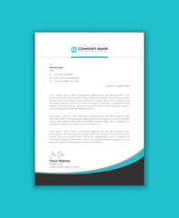 Clean and modern letterhead. Layout design for an abstract shape business letterhead template