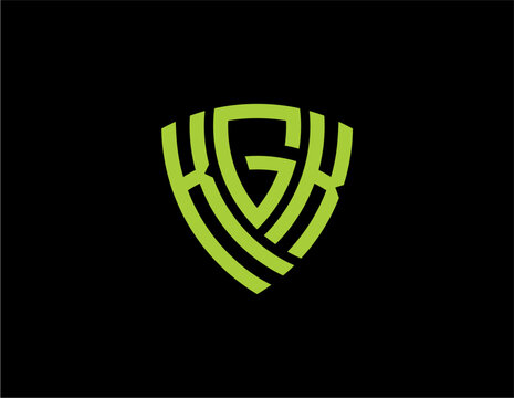 KGK creative letter shield logo design vector icon illustration