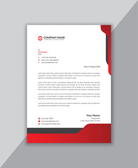 Creative modern simple clean red abstract business style letterhead