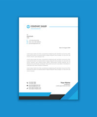 Modern blue abstract letterhead template vector design