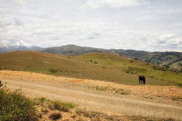 Obraz premium Reise durch Südamerika. Wandern in der Cordillera Blanca bei Huaraz in Peru.