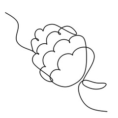 Pine cone one line art. Continuous line drawing of new year, freezing, holidays, christmas, traditional, pine cone, nuts, decor, winter, pine, spruce. Vector linear illustration