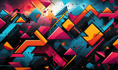 Creative bright background with geometric shapes.