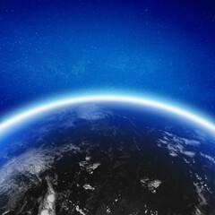 Earth clouds space background