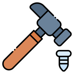 Vector Icon hammer, Carpenter, Construction, Repair, Service