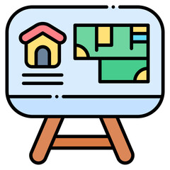 Vector Icon planning, House Planning, Presentation, Project, Visualisation