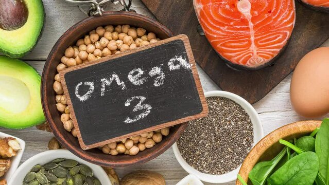 Food rich in omega 3 fatty acid and healthy fats. Healthy keto and low carb diet eating concept. top view