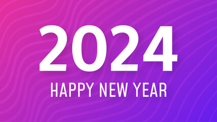 2024 Happy New Year on colorful background