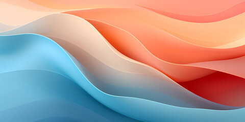 Obraz premium Orange and blue gradient textures with overlapping wavy layers. abstract background illustration with 3d effect. Natural shades