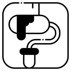 Vector Icon paint roller, Brush, Interior, Painting, Renovation