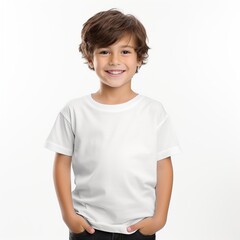 Mockup white t-shirt for boy