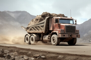 Mining dump machinery equipment trucks quarry machine vehicle industrial heavy transportation