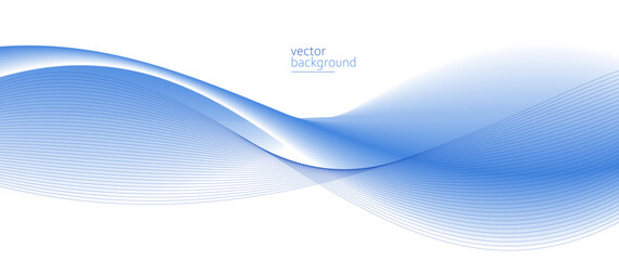 Flowing blue curve shape with soft gradient vector abstract background, relaxing and tranquil art, can illustrate health medical or sound of music.