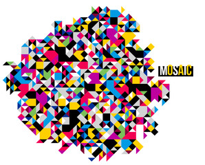 Abstract bright colorful mosaic vector background, artistic design element trendy modern style, texture beautiful digital art.