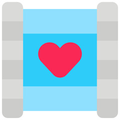 Vector Icon Film, Reel, Film Strip, Entertainment, Love, Heart