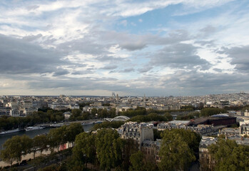 Fototapeta na wymiar Paris cityscape from the Eiffel Tower, France