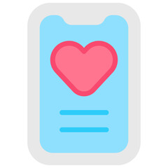Vector Icon Smartphone, Dating App, Phone, Love, Online, Application