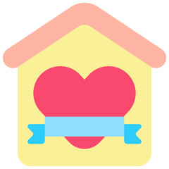 Vector Icon Home, Home Sweet Home, House, Love, Architecture, City, Heart