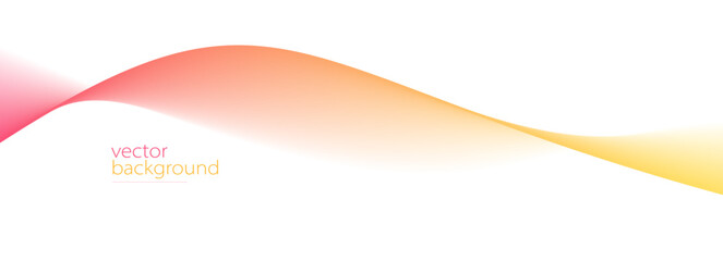 Curve shape flow vector abstract background in red and yellow gradient, motion art,