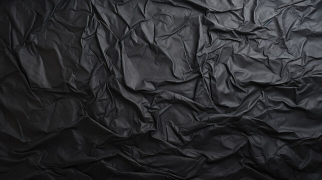 Empty crumpled wet black paper blank texture