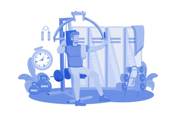 Athlete on sports apparatus