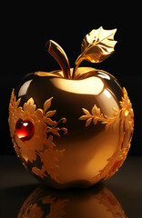 金の装飾が施された金の林檎