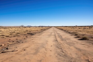Fototapeta na wymiar a long view of a desolate walking path at a camp