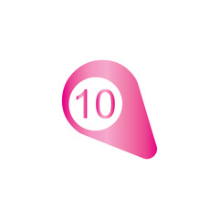 Marker location icon with numbers