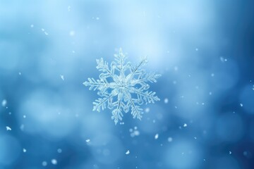 one lone snowflake separating itself from a flurry