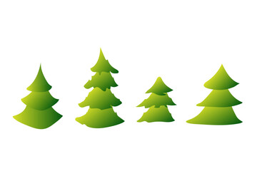 Different shapes of spruce trees