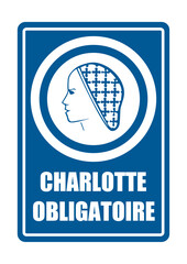affihe charlotte obligatoire equipement sécurité travail EPI icones rond fond bleu