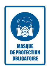 masque respiratoire gaz obligatoire equipement sécurité travail EPI icones rond bleu