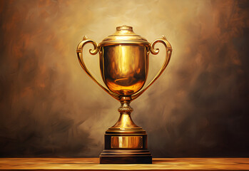 Fototapeta na wymiar Realistic Vintage Golden Trophy For Winner