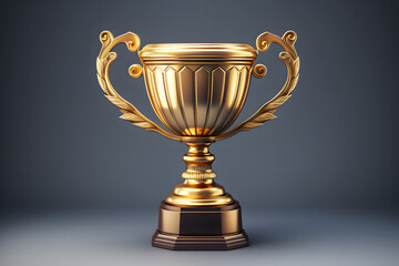 Fototapeta na wymiar Realistic Golden Trophy For Winner