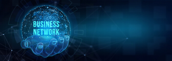 Business, Technology, Internet and network concept. Online Business Network. 3d illustration