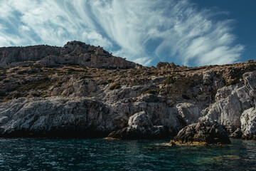 cliff at the rhodes coast