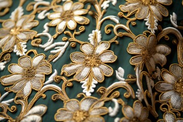detail of a chasubles intricate embroidery work